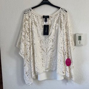 White lace 2pc top by Frank Lyman